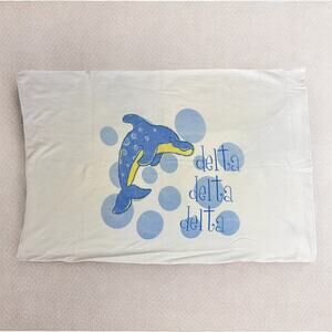 Vintage Stephen Joseph Tri Delt Pillow Case Vintage Dolphin Cotton